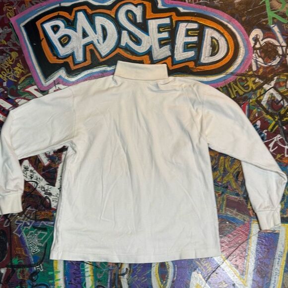 Vintage 80s GAP White Cotton Turtleneck Long sleeve - Small - Minimalist Style - Picture 1 of 8
